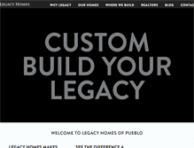 Tablet Screenshot of legacyhomesofpueblo.com